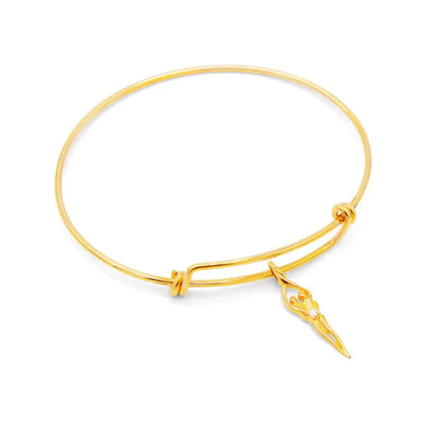 Adjustable Double Bangle Bracelet 7 to 8.5 Inch – 14kt Gold Overlay Sterling Silver | Made in USA Symbol of Love Jewelry