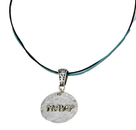 Adjustable Double Leather Cord Necklace – Hammered Pewter Charm Options 16 to 20 Inch | Made in USA Michelle Marie Boutique  Necklace