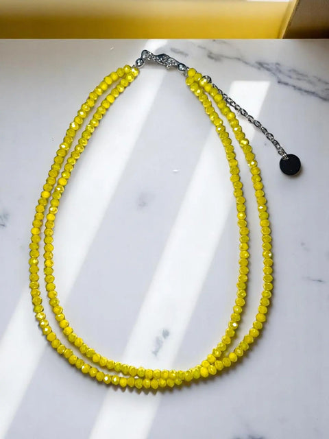 Adjustable Double-Strand Beaded Necklace 18-21 Inch – Gold Or Stainless Steel | Made in USA Michelle Marie Boutique  Necklaces