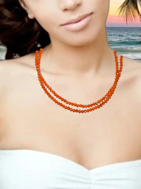 Adjustable Double-Strand Beaded Necklace 18-21 Inch – Gold Or Stainless Steel | Made in USA Michelle Marie Boutique  Necklaces