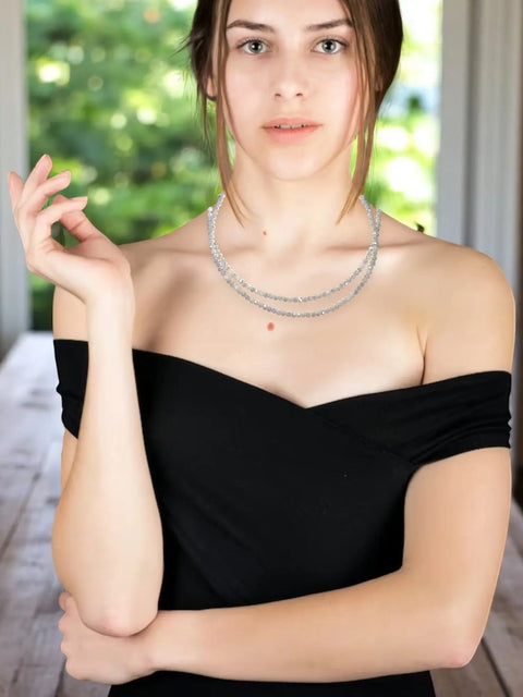 Adjustable Double-Strand Beaded Necklace 18-21 Inch – Gold Or Stainless Steel | Made in USA Michelle Marie Boutique  Necklaces