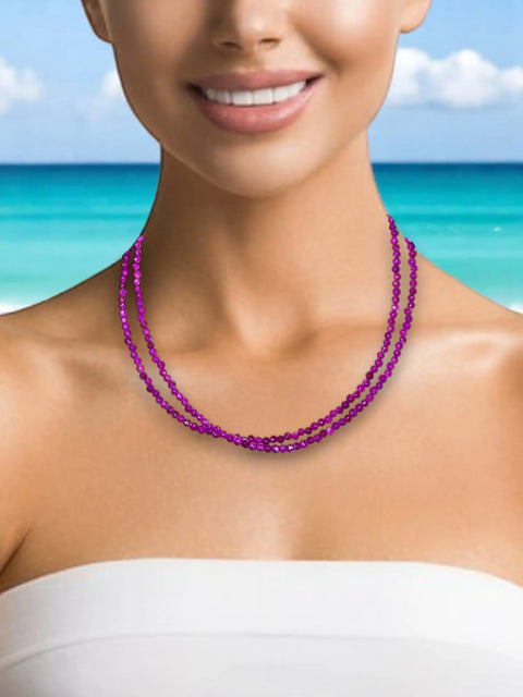 Adjustable Double-Strand Beaded Necklace 18-21 Inch – Gold Or Stainless Steel | Made in USA Michelle Marie Boutique  Necklaces