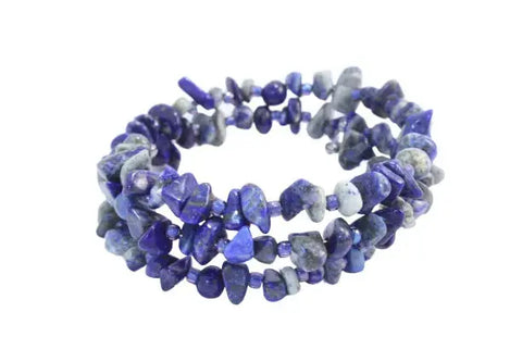 Adjustable Gemstone Chip Bracelets – Stackable Memory Wire Design for All Wrist Sizes | Handmade in USA by Michelle Marie Boutique Michelle Marie Boutique  Bracelet