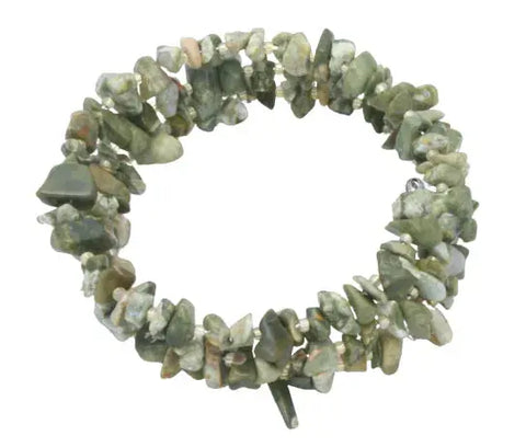 Adjustable Gemstone Chip Bracelets – Stackable Memory Wire Design for All Wrist Sizes | Handmade in USA by Michelle Marie Boutique Michelle Marie Boutique  Bracelet