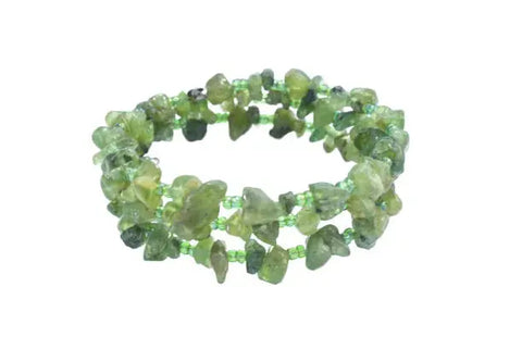 Adjustable Gemstone Chip Bracelets – Stackable Memory Wire Design for All Wrist Sizes | Handmade in USA by Michelle Marie Boutique Michelle Marie Boutique  Bracelet