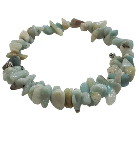 Adjustable Gemstone Chip Bracelets – Stackable Memory Wire Design for All Wrist Sizes | Handmade in USA by Michelle Marie Boutique Michelle Marie Boutique  Bracelet