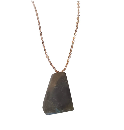 Adjustable Gemstone Pendant Necklace with Sterling Silver or Gold Plated Chain – Made in USA Michelle Marie Boutique  Necklace
