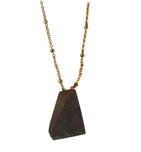 Adjustable Gemstone Pendant Necklace with Sterling Silver or Gold Plated Chain – Made in USA Michelle Marie Boutique  Necklace