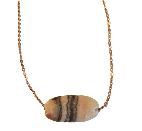 Adjustable Gemstone Pendant Necklace with Sterling Silver or Gold Plated Chain – Made in USA Michelle Marie Boutique  Necklace