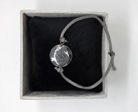 Adjustable Gray Suede Brain Cancer Awareness Bracelet – 18mm Pendant Swirl Design | Made in USA Michelle Marie Boutique  Bracelets