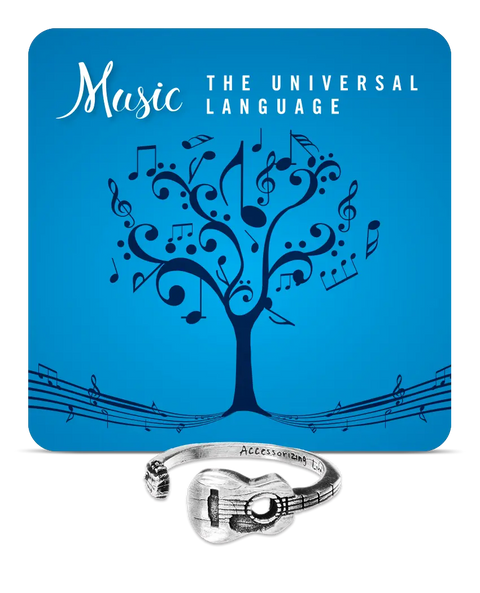 Adjustable Guitar Music Lover Cuff Ring – Inspirational Music Jewelry | Made in USA Whitney Howard Designs  InspireRings