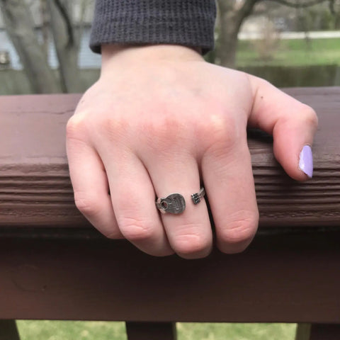 Adjustable Guitar Music Lover Cuff Ring – Inspirational Music Jewelry | Made in USA Whitney Howard Designs  InspireRings