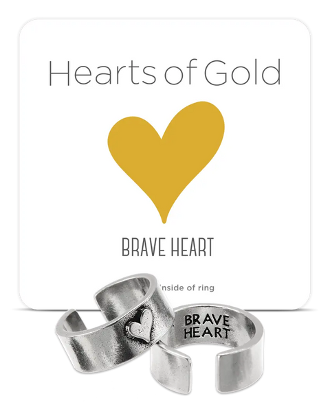Adjustable Hearts of Gold Brave Heart Pewter Ring – Recycled Lead-Free Band | Made in USA Whitney Howard Designs  HOG Ring