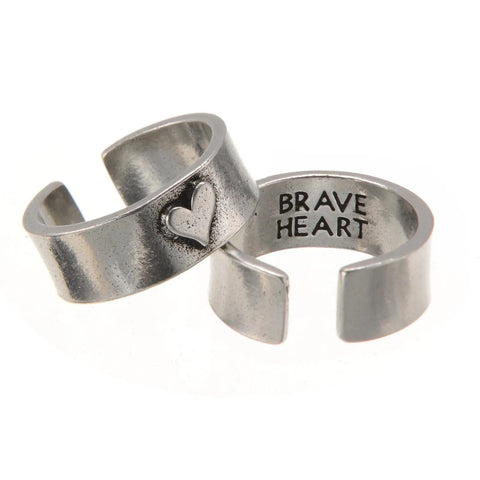 Adjustable Hearts of Gold Brave Heart Pewter Ring – Recycled Lead-Free Band | Made in USA Whitney Howard Designs  HOG Ring