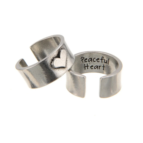 Adjustable Hearts of Gold Peaceful Heart Ring – Recycled Pewter Eco-Friendly Jewelry | Made in USA Whitney Howard Designs  HOG Ring