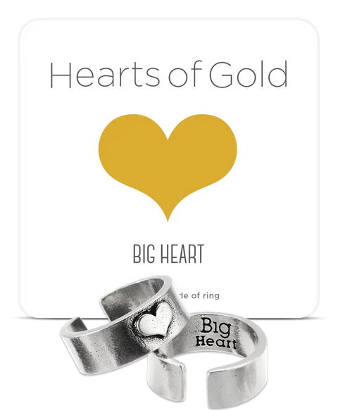 Adjustable Hearts of Gold Pewter Ring – Open Back Band – Handcrafted Jewelry | Made in USA Whitney Howard Designs  HOG Ring