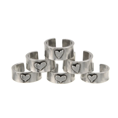 Adjustable Hearts of Gold Pewter Ring – Recycled Lead-Free Band with Heart Emblem | Made in USA Whitney Howard Designs  HOG Ring