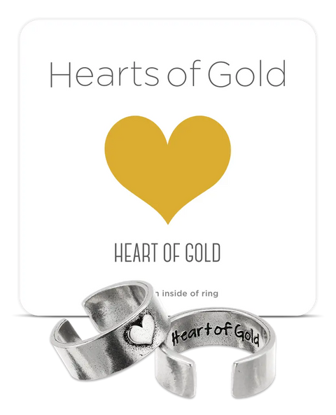 Adjustable Hearts of Gold Pewter Ring – Sustainable Handcrafted Jewelry | Made in USA by Whitney Howard Designs Whitney Howard Designs  HOG Ring