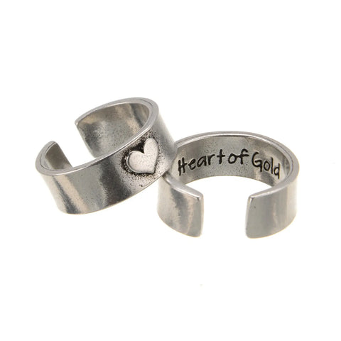 Adjustable Hearts of Gold Pewter Ring – Sustainable Handcrafted Jewelry | Made in USA by Whitney Howard Designs Whitney Howard Designs  HOG Ring