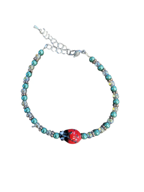 Adjustable Ladybug Charm Bracelet With Beaded Accents – Kids and Adults Jewelry Gift Boxed | Made in USA Michelle Marie Boutique  Bracelet
