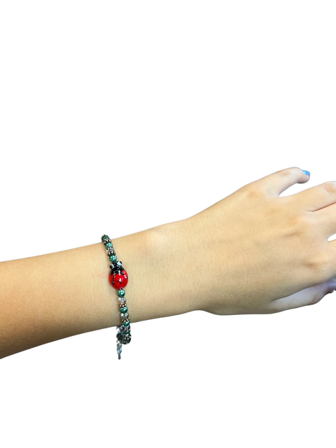 Adjustable Ladybug Charm Bracelet With Beaded Accents – Kids and Adults Jewelry Gift Boxed | Made in USA Michelle Marie Boutique  Bracelet