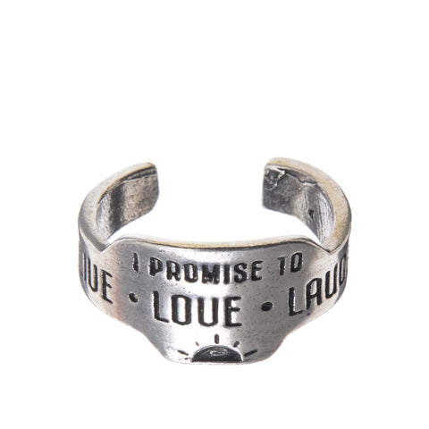 Adjustable Live Love Laugh Inspirational Pewter Promise Ring – Handcrafted Jewelry by Whitney Howard Designs | Made in USA Whitney Howard Designs  promise rings