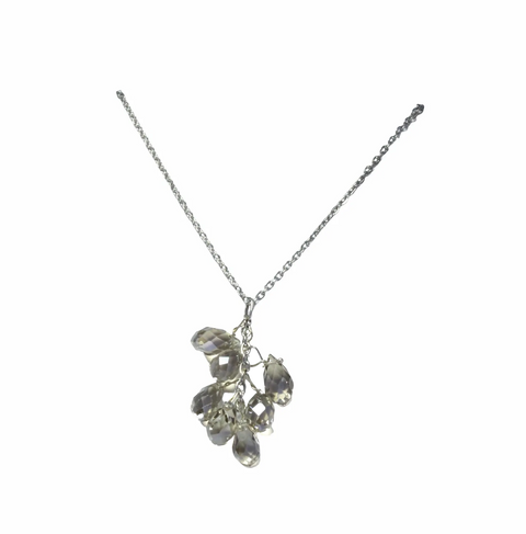 Adjustable Mini Crystal Cluster Necklace – Sparkling Color Options on Silver Chain | Made in USA Jewelry Michelle Marie Boutique  Necklace