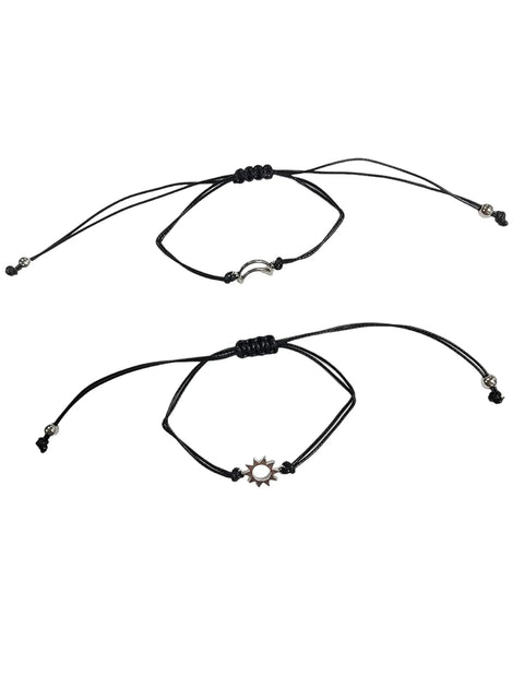 Adjustable Moon and Sun Charm Friendship Bracelets – 10mm Cosmic Symbol Jewelry | Made in USA by Michelle Marie Boutique Michelle Marie Boutique  Bracelet