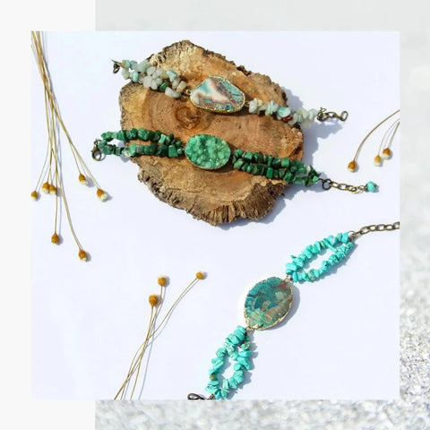 Adjustable Ocean Jasper and Turquoise Stone Bracelet 7 to 8.25 Inch – Healing Gem Jewelry | Made in USA Michelle Marie Boutique  Bracelet