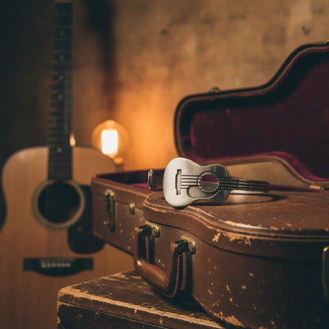 Adjustable Pewter Guitar Cuff Bracelet – Musician Gift Jewelry | Made in USA Wrist Accessory Whitney Howard Designs  Cuff Bracelets