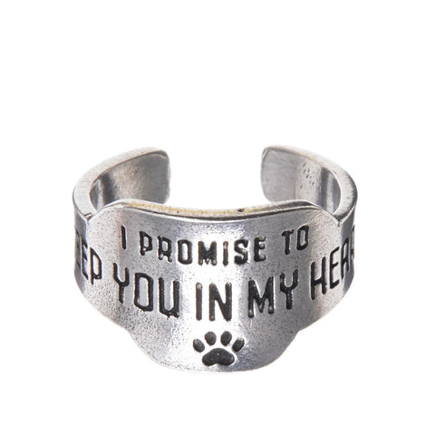 Adjustable Pewter Promise Ring – Keep You in My Heart Engraved Band | Made in USA Whitney Howard Designs  promise rings