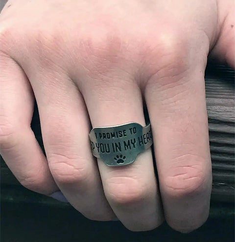 Adjustable Pewter Promise Ring – Keep You in My Heart Engraved Band | Made in USA Whitney Howard Designs  promise rings