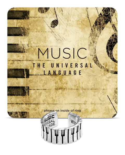 Adjustable Piano Key Cuff Ring – Music Lover’s Silver Band | Handmade in USA by Whitney Howard Designs Whitney Howard Designs  InspireRings
