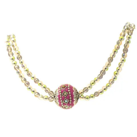 Adjustable Pink Rhinestone Pearl Necklace – 18 Inch Length with Extender | Handcrafted Jewelry Made in USA Michelle Marie Boutique  Necklace
