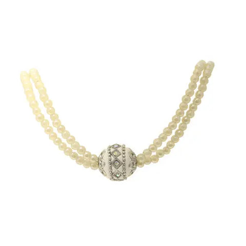 Adjustable Pink Rhinestone Pearl Necklace – 18 Inch Length with Extender | Handcrafted Jewelry Made in USA Michelle Marie Boutique  Necklace