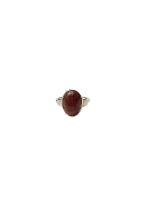 Adjustable Poppy Jasper Stone Ring – Sterling Silver Band Boho Design | Made in USA Jewelry Gift Michelle Marie Boutique  Rings