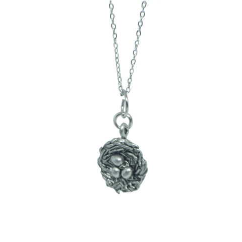 Adjustable Silver Bird Nest Charm Necklace – Delicate Nature-Inspired Jewelry Pendant | Made in USA Michelle Marie Boutique  Necklace