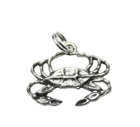 Adjustable Silver Crab Charm Necklace – Nautical Pewter Pendant on Stainless Steel Chain | Made in USA Michelle Marie Boutique  Necklace