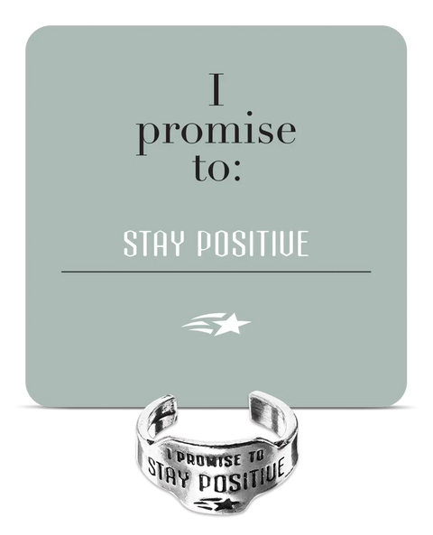 Adjustable Stay Positive Pewter Promise Ring – Handmade Inspirational Jewelry | Made in USA Whitney Howard Designs  promise rings