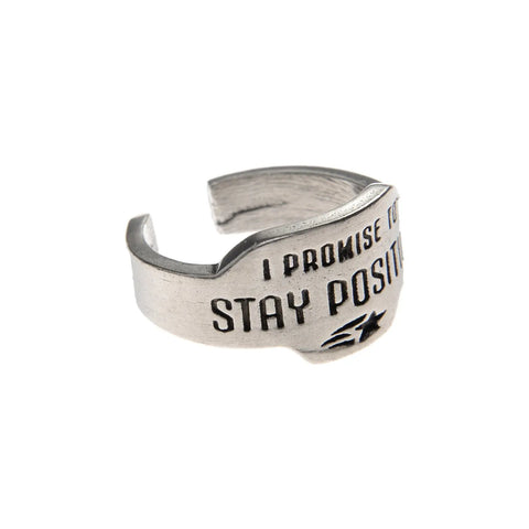 Adjustable Stay Positive Pewter Promise Ring – Handmade Inspirational Jewelry | Made in USA Whitney Howard Designs  promise rings