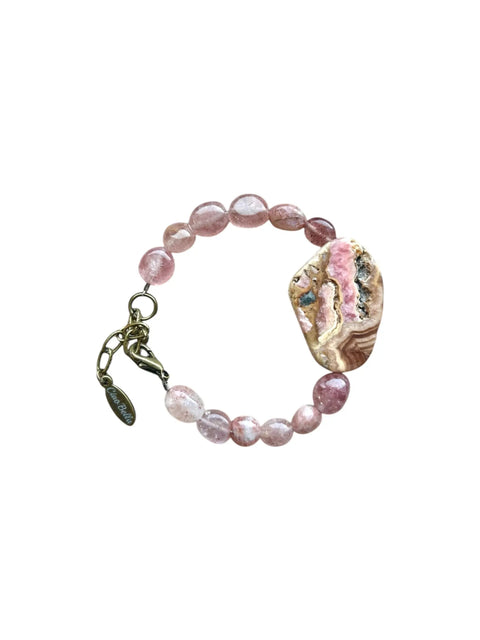 Adjustable Strawberry Quartz and Pink Agate Bracelet 7-8.5 Inch – Handmade Jewelry | Made in USA Michelle Marie Boutique  Bracelets