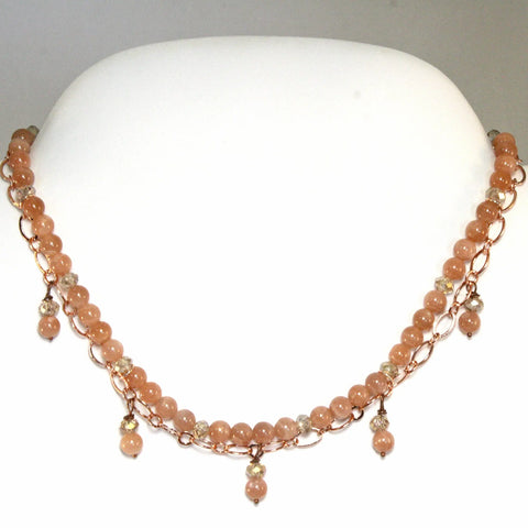Adjustable Sunstone Pendant Necklace – Rose Gold Chain Jewelry Accent | Made in USA Michelle Marie Boutique  Necklace
