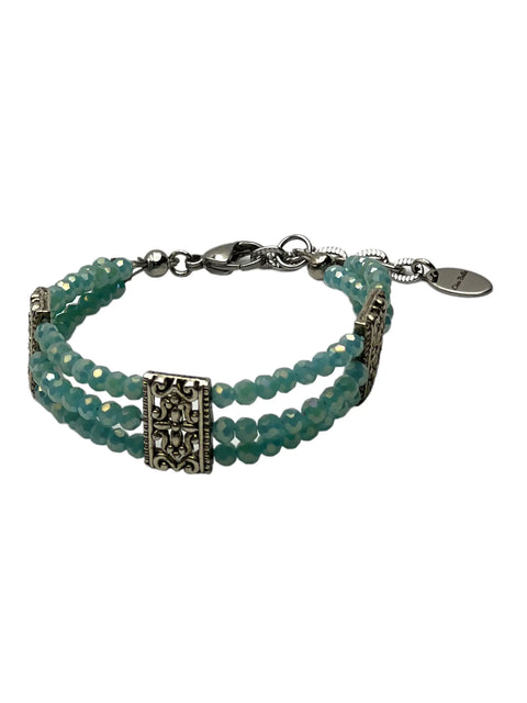 Adjustable Triple-Strand Turquoise Crystal Bracelet – Genuine Gemstone Jewelry – Michelle Marie Boutique | Made in USA Michelle Marie Boutique  Bracelet