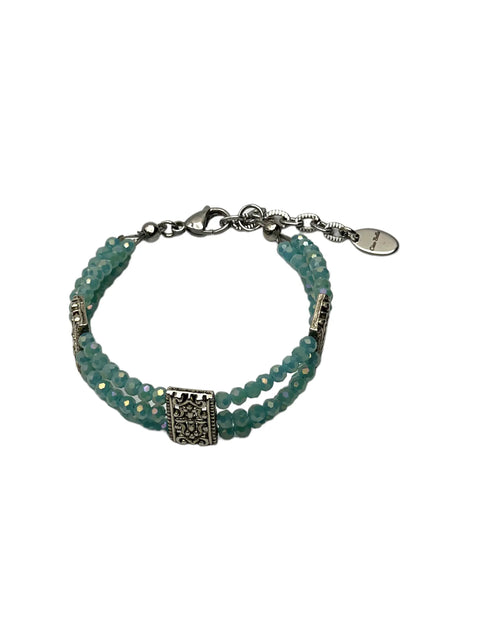 Adjustable Triple-Strand Turquoise Crystal Bracelet – Genuine Gemstone Jewelry – Michelle Marie Boutique | Made in USA Michelle Marie Boutique  Bracelet
