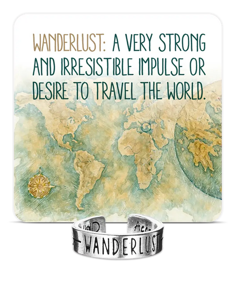 Adjustable Wanderlust Travel Cuff Ring – Inspirational Adventure Jewelry | Made in USA Whitney Howard Designs  InspireRings