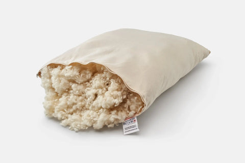Adjustable Wool Pillow with Natural Cotton Cover | Organic & USA-Made | Great for All Sleep Positions American Blossom Linens  Pillows & Pillowcases