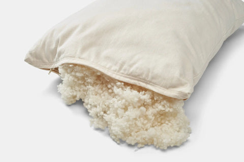 Adjustable Wool Pillow with Natural Cotton Cover | Organic & USA-Made | Great for All Sleep Positions American Blossom Linens  Pillows & Pillowcases