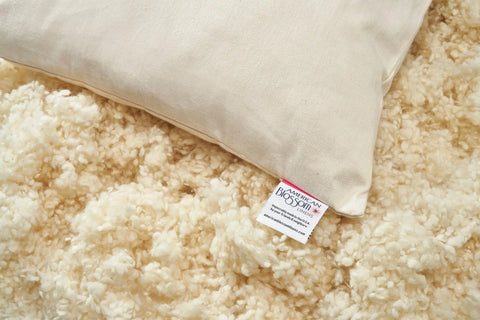 Adjustable Wool Pillow with Natural Cotton Cover | Organic & USA-Made | Great for All Sleep Positions American Blossom Linens  Pillows & Pillowcases