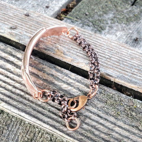 AdjustableHandmade Hammer Sculpted Copper Channel Silver Mesh Cuff Bracelet Alexa Martha Designs  Cuff Bracelet