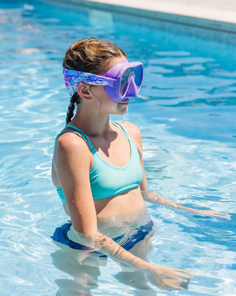 Adult Pastel Swirl Swim Mask – Silicone Frame with Tempered Glass Lenses | Splash Place | Assembled in USA Splash Place  Adult Swim Mask
